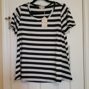 Designer black and white striped